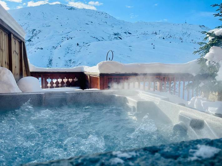 Maison pour 12 personnes, avec sauna ainsi que vue sur le lac et balcon, animaux acceptés dans Les Trois Vallées