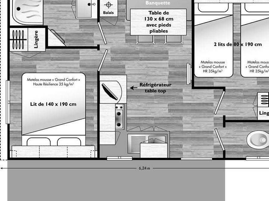 Camping Le Fief Melin  - Mobilheim 4 personen - Classic Compact in Le Château-d'Oléron, Côte de Beauté