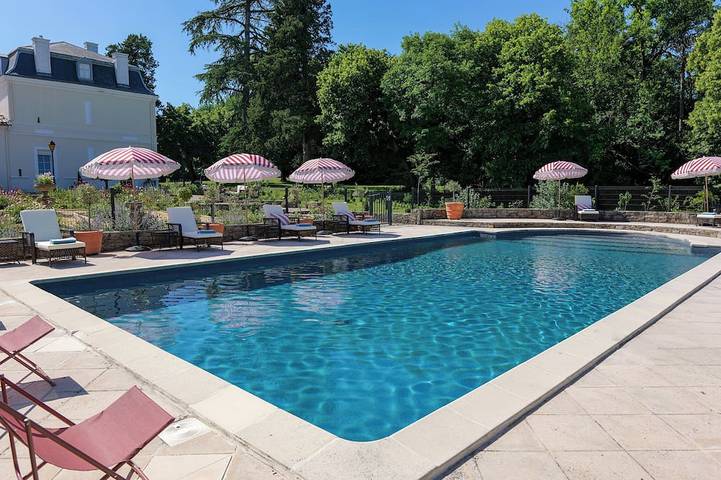 Maison de vacances pour 6 personnes, avec Balcon ainsi que Jardin et Piscine