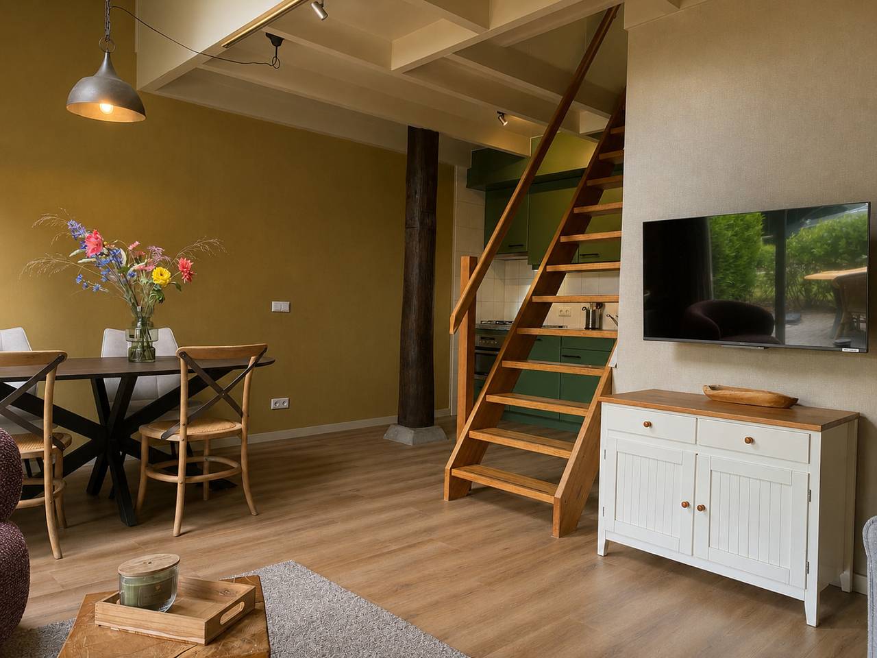 Appartement voor 4 personen aan de achterzijde van een sfeervolle boerderij in Havelte in Regio Zwolle