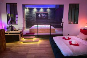 Location de vacances pour 2 personnes, avec terrasse et piscine ainsi que jardin et jacuzzi à Tanis