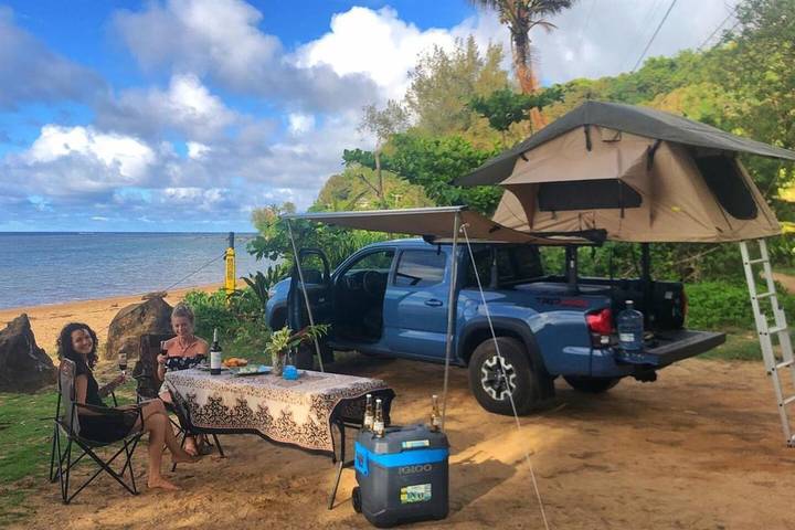 Camping para 5 personas, con jardín además de vistas y vistas al lago en Hawai