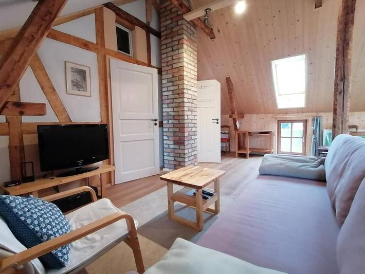 Ferienwohnung für 6 Personen, mit Balkon und Terrasse sowie Garten und Ausblick in Schönfeld-Weißig