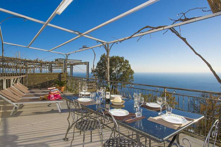 Wonderful Property with Beautiful Sea View Terraces and Jacuzzi in San Michele (Salerno), Furore