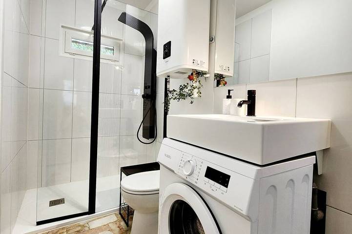 Ganze Wohnung, Le 56 Celadon-Apartment-Apartment-Ensuite mit Bad-Blick auf den Hof in Aix-les-Bains, Chambéry und Umgebung