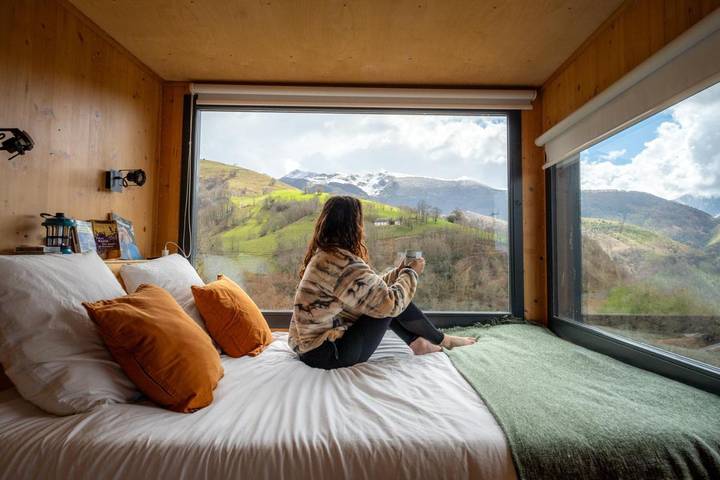 Chalet pour 3 personnes, avec vue et terrasse, animaux acceptés