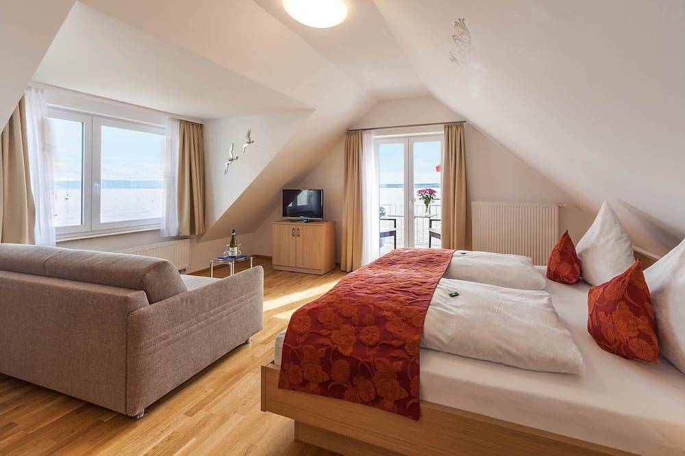 Seehotel Belriva, modernes Apartment direkt am See, Badestrand, Frühstück in Hagnau am Bodensee, Obersee (Bodensee)
