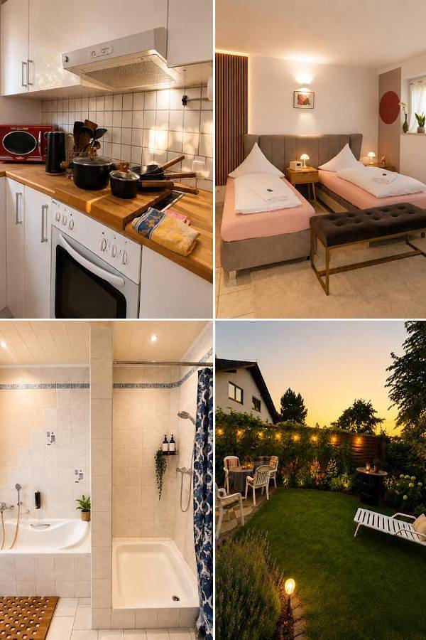 Ferienwohnung für 5 Personen, mit Balkon und Terrasse sowie Garten und Ausblick in Büdingen