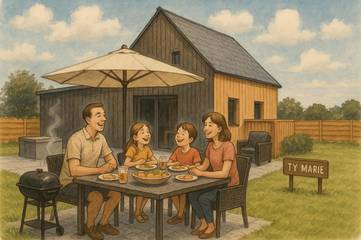 Location de vacances pour 6 personnes, avec jardin à Plouégat-Guérand