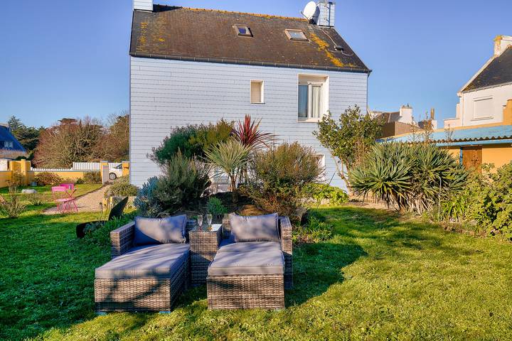Appartement de vacances pour 2 personnes, avec Vue sur l’océan ainsi que Terrasse et Jardin à Guilvinec
