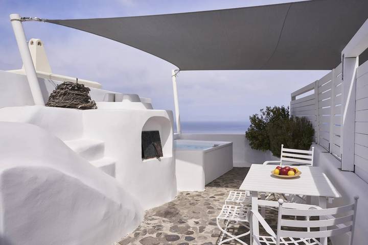 Villa for 18 personer, Sjøutsikt og Balkong i tillegg til Terrasse og Hage på Santorini