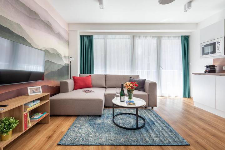 Apartahotel para 3 personas, con vistas y jardín en Budapest