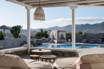 Villa für 4 Personen, mit Ausblick und Garten sowie Terrasse, mit Haustier auf Mykonos
