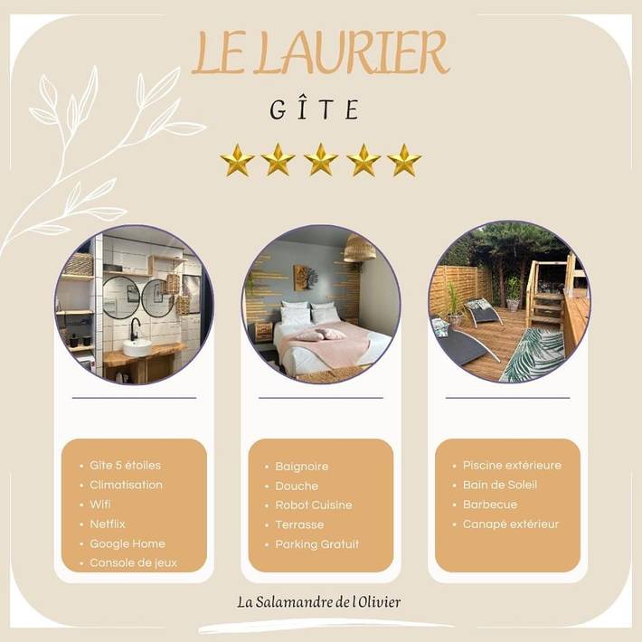 Maison de vacances pour 5 personnes, avec Terrasse ainsi que Jardin et Piscine