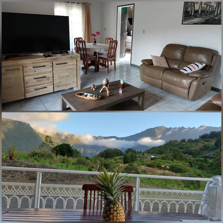 Cottage pour 4 personnes, avec vue ainsi que jardin et terrasse dans Cirque de Salazie