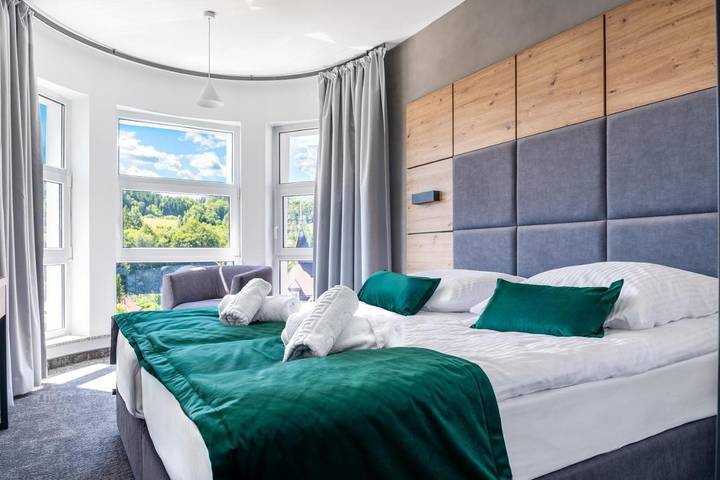 Hotel dla 2 osób, z ogród i jacuzzi oraz sauna w Krynica-Zdrój