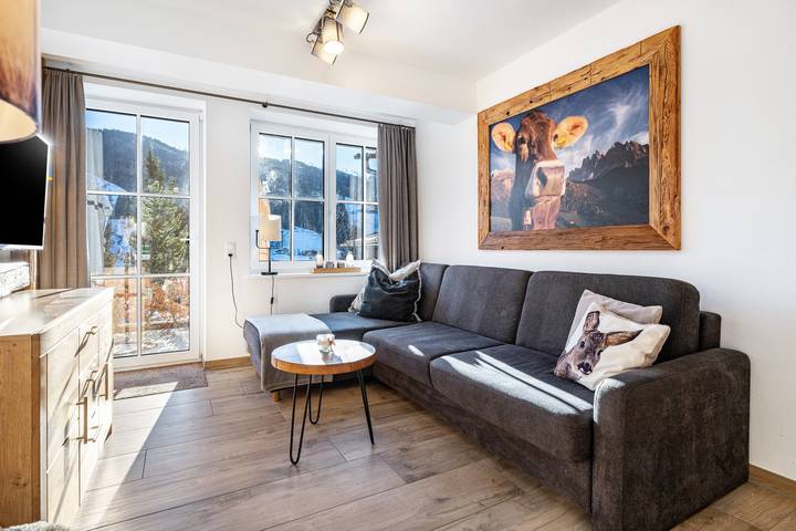 Ganze Wohnung, Appartement Tauernlodge Sonnblick Top 2 mit Bergblick, Privatterrasse und Sauna in Hochkönigstock, Mühlbach am Hochkönig