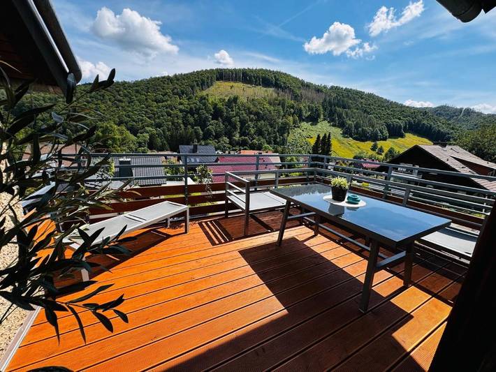 Ferienhaus für 17 Personen, mit Balkon und Terrasse sowie Garten und Ausblick in Sieber