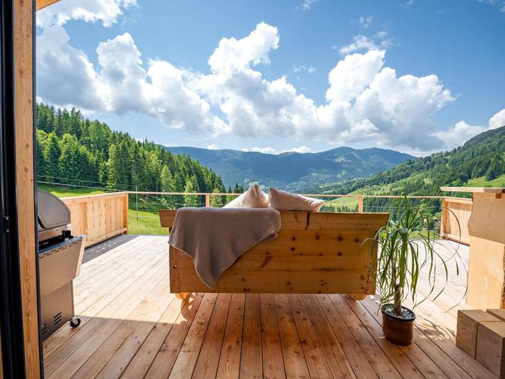 Ferienhaus für 2 Personen, mit Balkon und Terrasse sowie Sauna