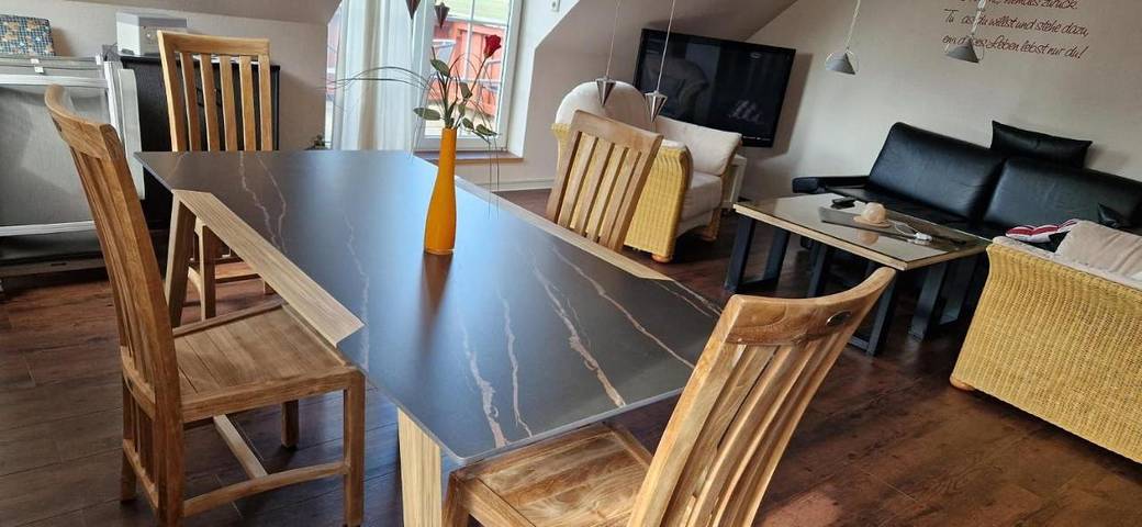 Ferienwohnung für 5 Personen, mit Balkon und Garten sowie Sauna und Ausblick in Kollmar - 2