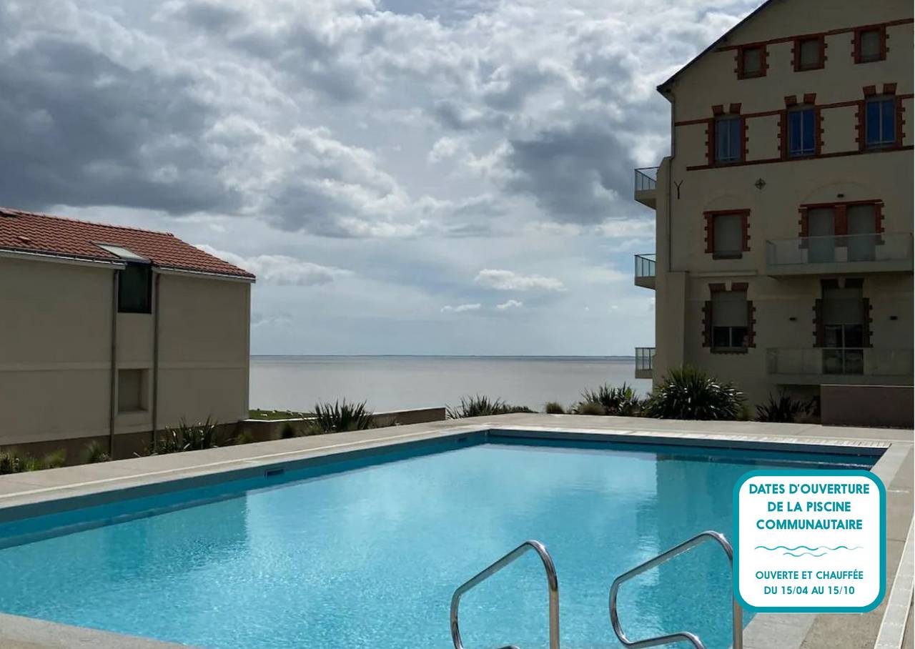 Appartement entier, Appartement pour 3 face mer, plage + piscine in Pornic, Côte de Jade
