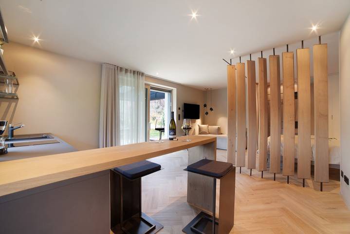Hel studio-lejlighed, Studio for 3 personer med have in Parcines, Texelgruppe
