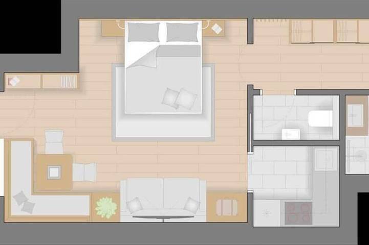 Ferienhaus für 4 Personen, mit Balkon und Garten sowie Sauna