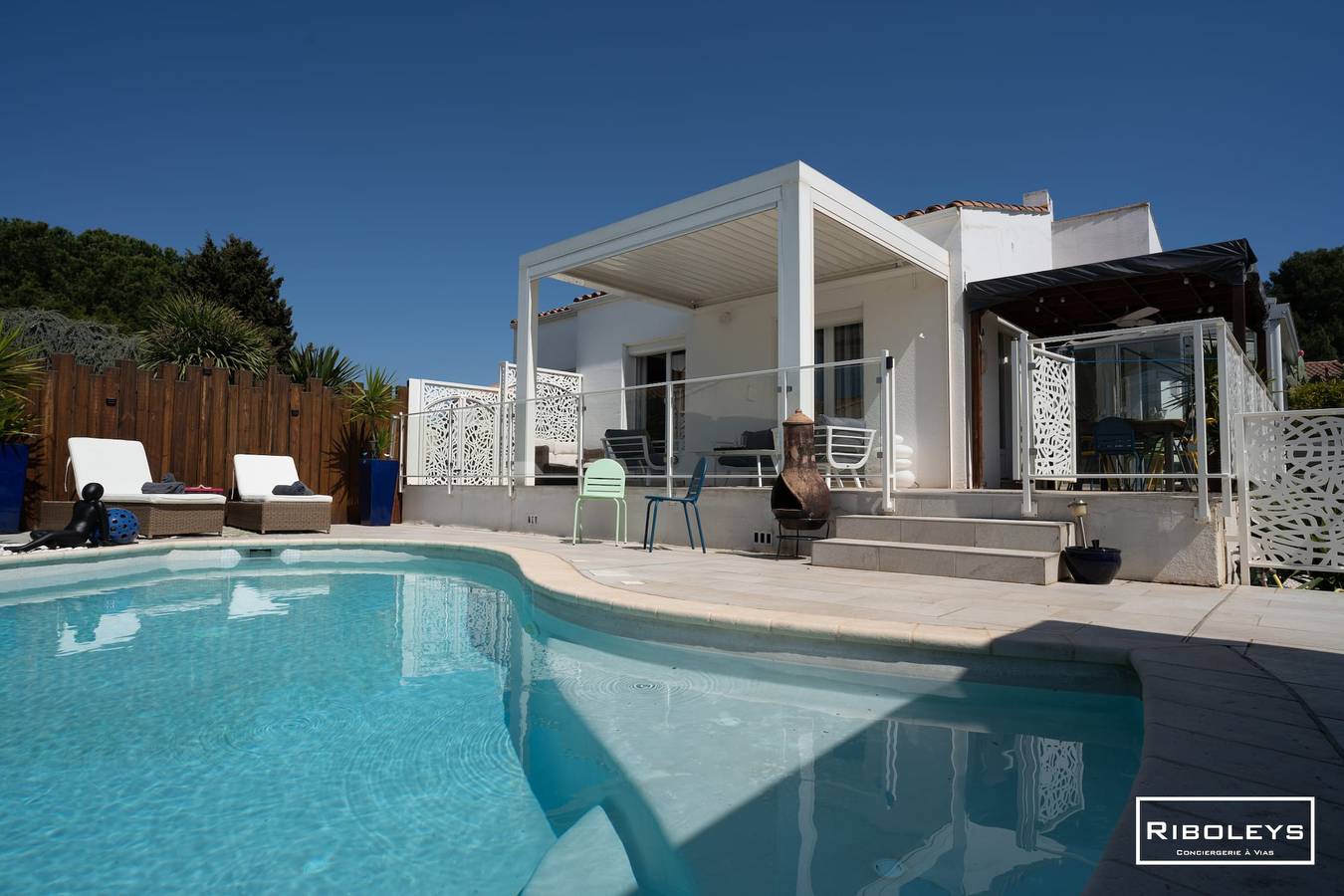 Riboleys - Villa T4bis climatisée avec piscine in Vias, Côte méditerranéenne (France)