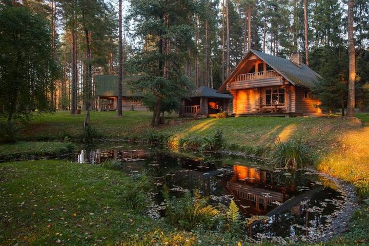 Bungalow für 5 Personen, mit Terrasse und Sauna sowie Seeblick und Ausblick in Lettland - 2