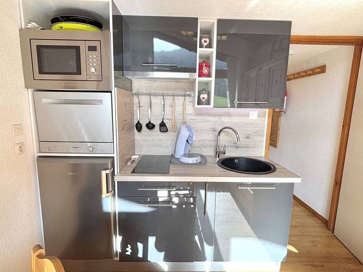 Apartamento entero, Estudio para 3 con terraza cerca de pistas y aparcamiento en Praz-sur-Arly in Praz-sur-Arly, Pays du Mont-Blanc