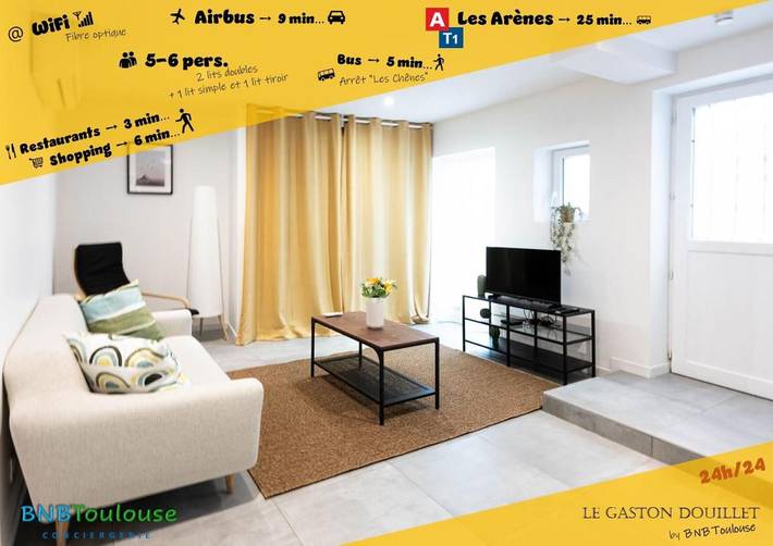 Location de vacances pour 6 personnes, avec Terrasse à Tournefeuille