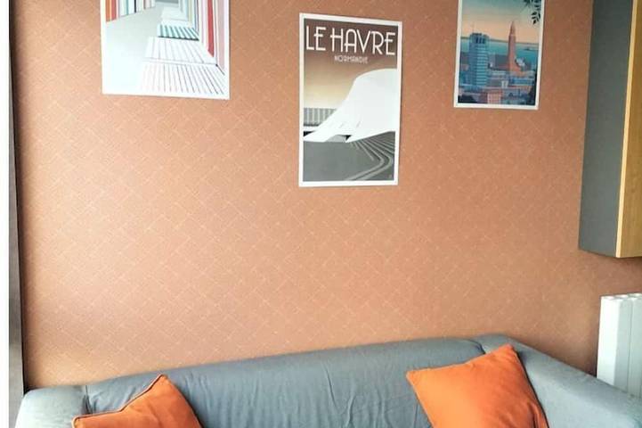 Entire apartment, "p'tit Rousseau" 10min : Gare à Pied/plage en Tram in Le Havre, Le Havre region