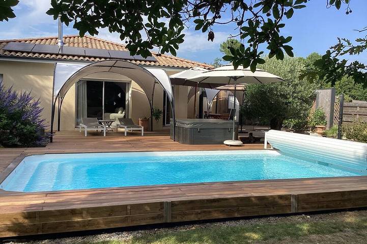 Maison de vacances pour 6 personnes, avec jacuzzi et jardin, animaux acceptés à Arès