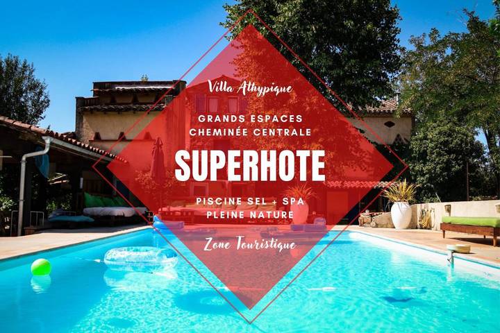 Maison d’hôte pour 2 personnes, avec jardin ainsi que jacuzzi et piscine
