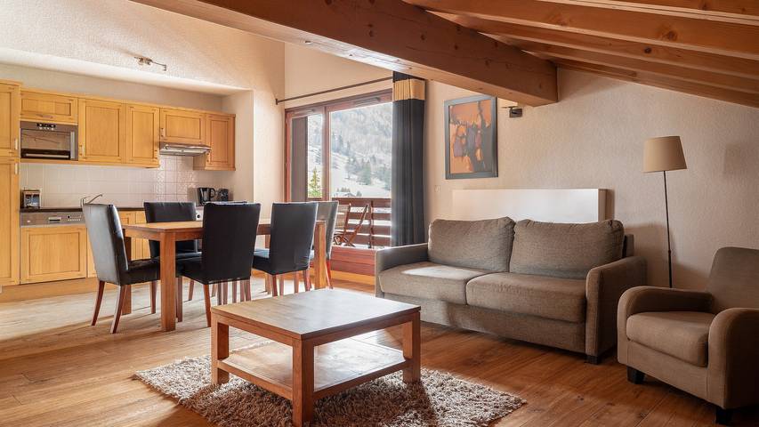 Location de vacances pour 6 personnes, avec balcon à Vallorcine