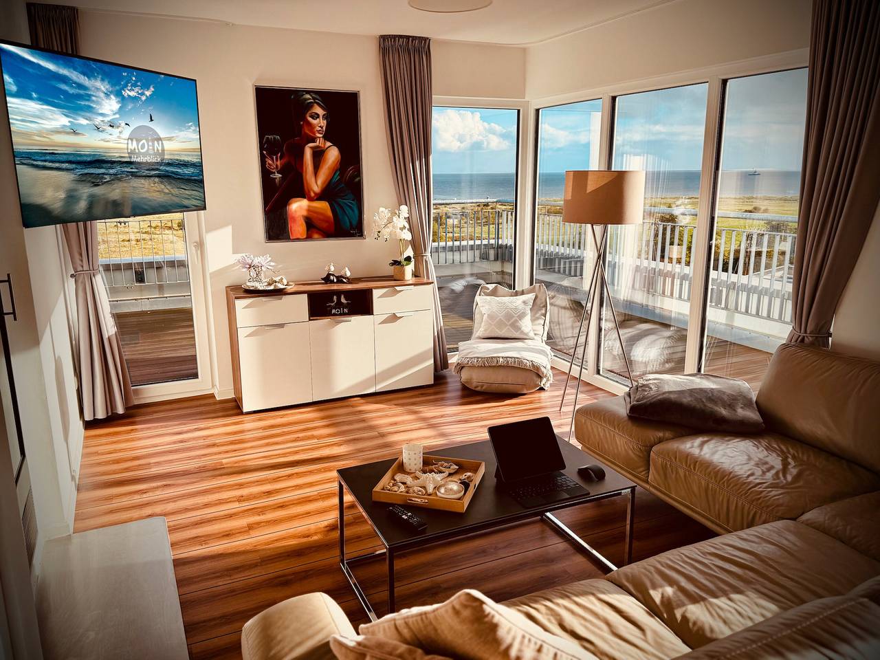 Ganze Wohnung, Ferienwohnung 'Moin Mehrblick' in Strandnähe mit Terrasse und Wlan in Schillig Strand, Wangerland