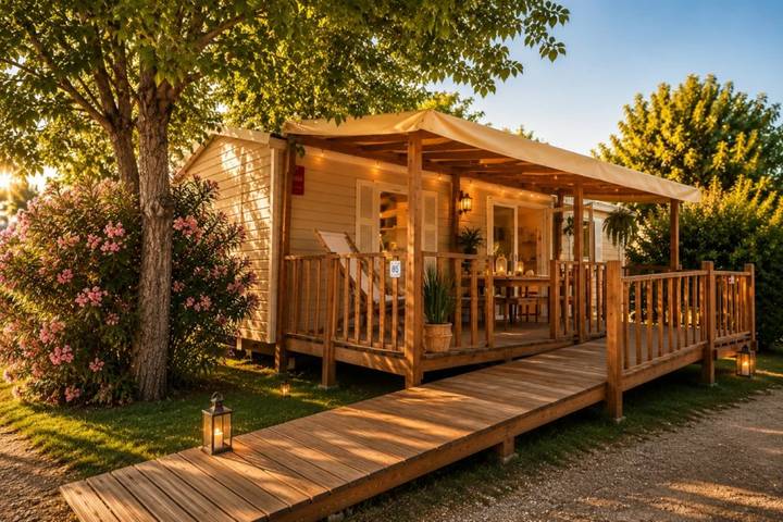 Camping pour 4 personnes, avec bassin pour enfant