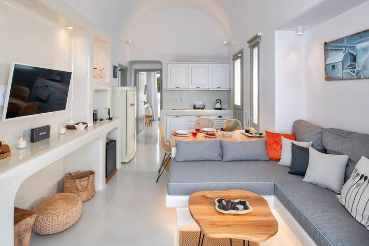 Location de vacances pour 3 personnes, avec terrasse et piscine, adapté aux familles à Megalochori - 4