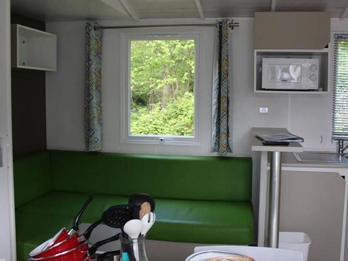 Flower Camping Le Rompval - Mobilheim 6 personen - Komfort 33m² mit überdachter Terrasse 3 Zimmer +Tv in Bois de Cise, Mers-les-Bains