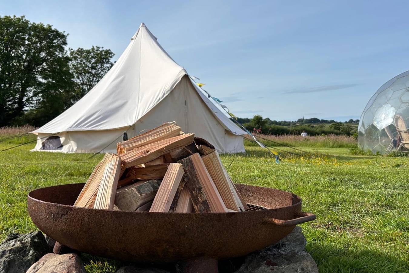 Dog Friendly Cozy Bell Tent With Log Burner in Isle of Anglesey