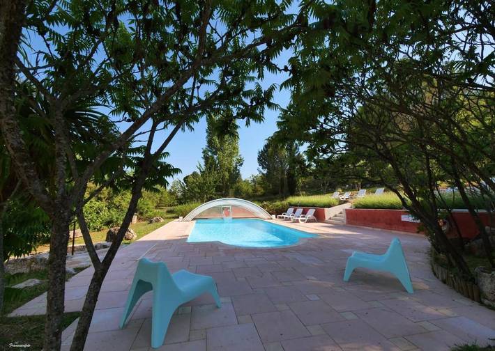 Maison de vacances pour 9 personnes, avec jardin ainsi que vue et piscine