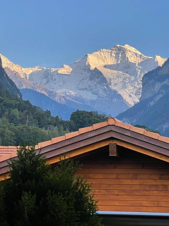 Ferienwohnung für 6 Personen, mit Balkon und Terrasse sowie Ausblick in Wilderswil