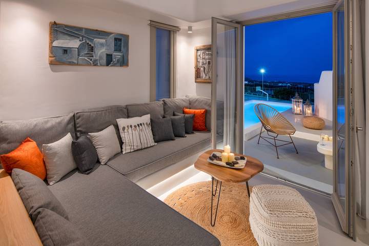 Location de vacances pour 3 personnes, avec terrasse et piscine, adapté aux familles à Megalochori - 3