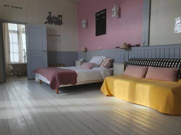 Chambre d’hôte pour 3 personnes, avec jardin et vue ainsi que terrasse et piscine à Gondrin