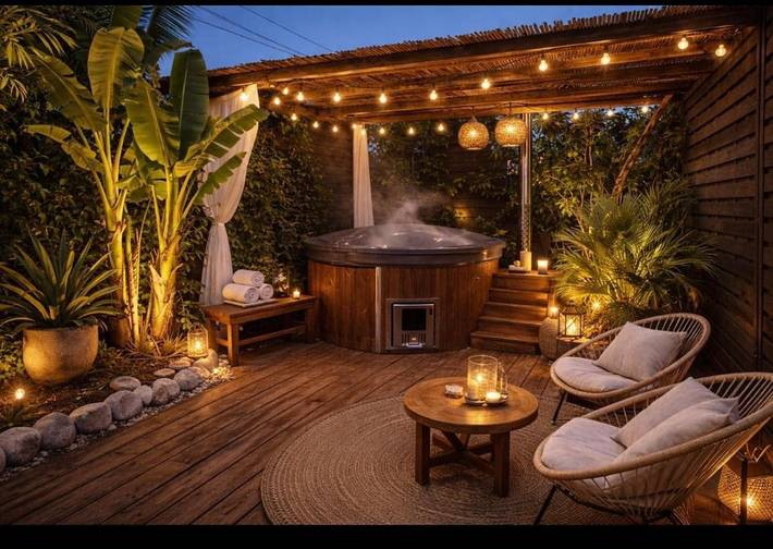 Location de vacances pour 2 personnes, avec Jacuzzi et Terrasse ainsi que Jardin et Vue à Fretin