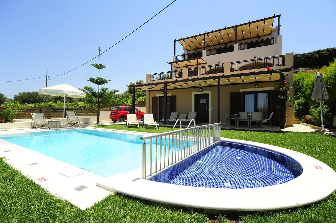 Villa voor 11 personen met terras in Pigianos Kampos, Rethymno en omgeving