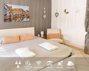 Gîte pour 3 personnes, avec jardin et vue à Sainte-Croix-en-Plaine