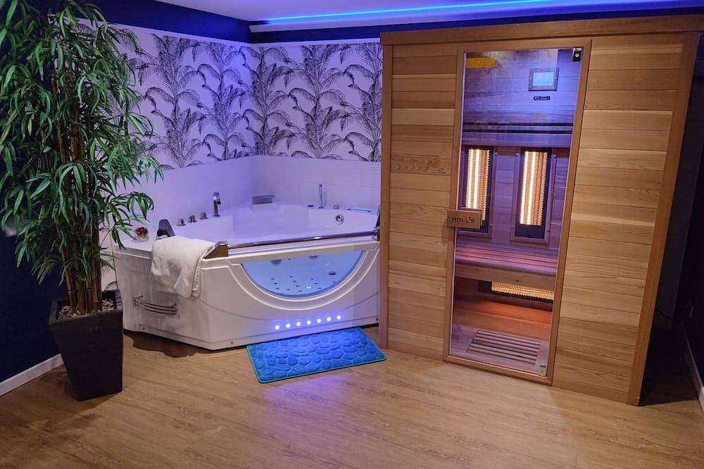 Love Story Chalet: Country wellness with Jacuzzi and sauna in Criquebeuf-sur-Seine, Les Andelys und Umgebung