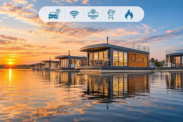 Ferienhaus für 5 Personen, mit Terrasse und Seeblick sowie Ausblick in der Oberlausitz