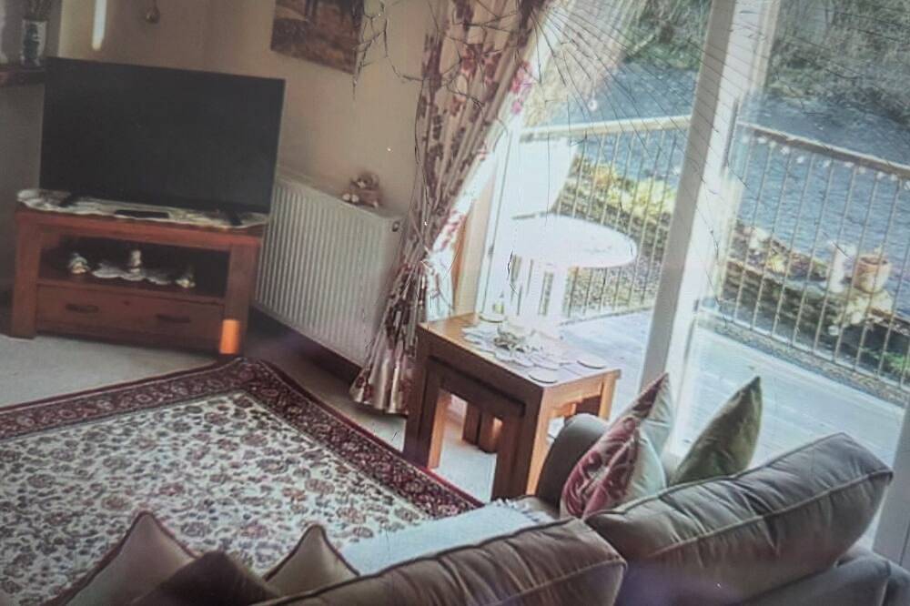 Riverside Cottage views from veranda to the river and wildlife it brings in Newton Stewart, Dumfries and Galloway